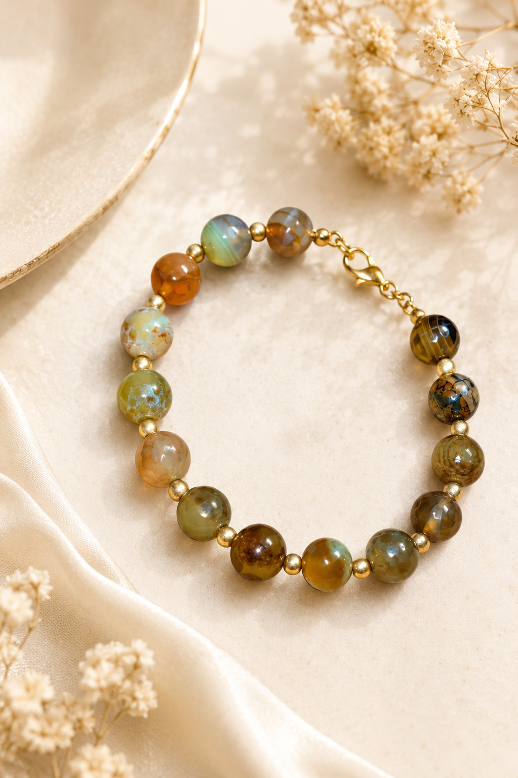 Earth & Agate Gemstone Bracelet